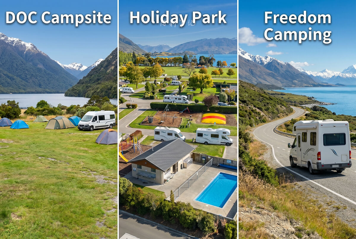 紐西蘭 DOC、Holiday Park 與 Freedom Camping 三類露營地比較