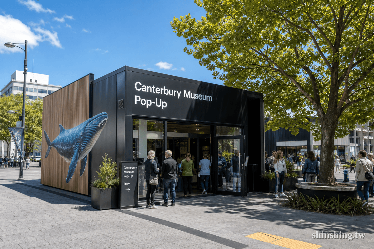 基督城 Canterbury Museum Pop-up 臨時展館外觀,位於 Gloucester Street