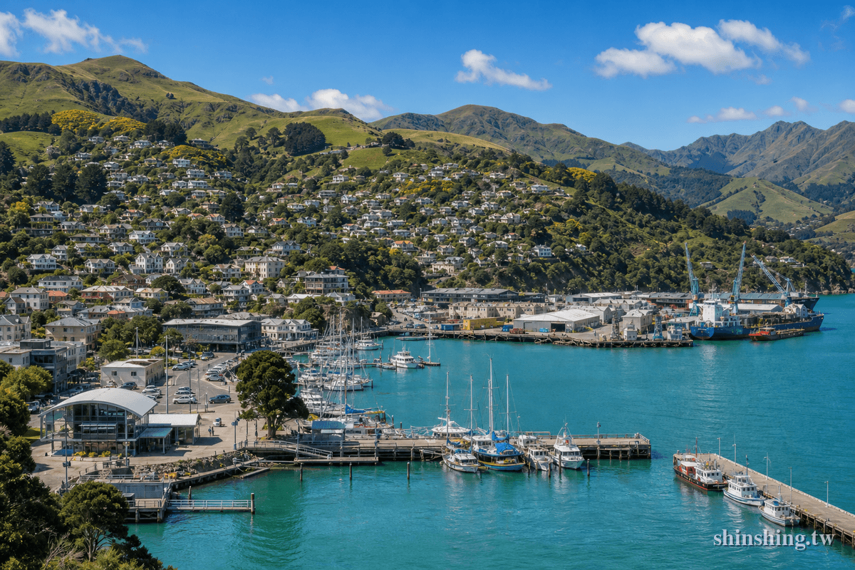 基督城 Lyttelton 里特爾頓港口小鎮,漁船停泊與文青街道