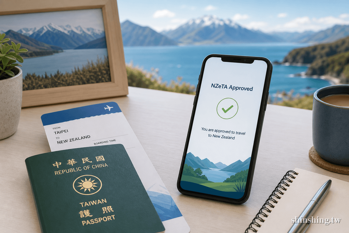 紐西蘭奧克蘭國際機場入境大廳，旅客持護照準備入境，NZeTA 電子簽證申請攻略