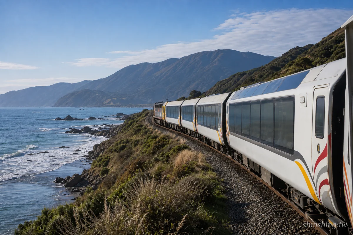 紐西蘭 Coastal Pacific 觀光列車行經太平洋海岸壯麗景觀