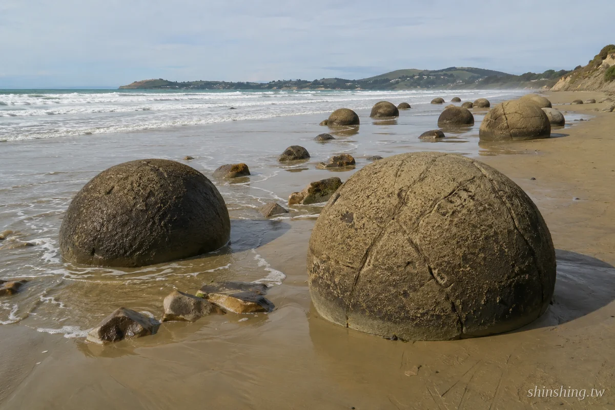 Moeraki Boulders 大圓石散落在 Koekohe 海灘上