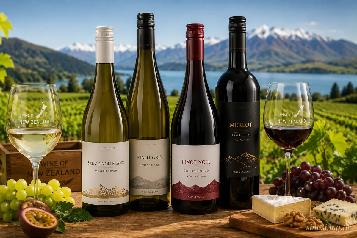 紐西蘭葡萄酒：Marlborough 長相思、Central Otago 黑皮諾與 Hawke's Bay 紅酒
