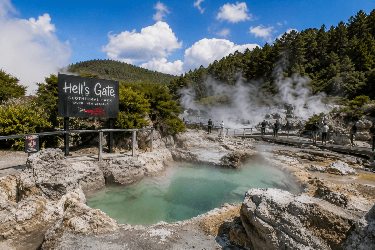Hell's Gate 地獄之門地熱公園泥漿池景觀