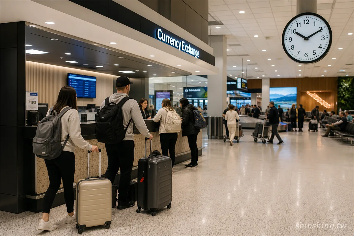 旅客抵達奧克蘭機場入境大廳
