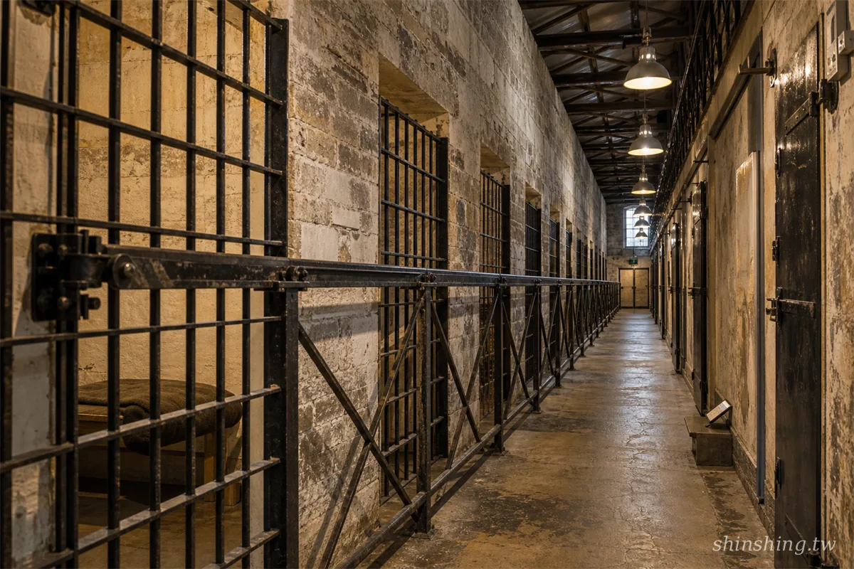 Napier Prison 監獄博物館鐵欄杆走廊