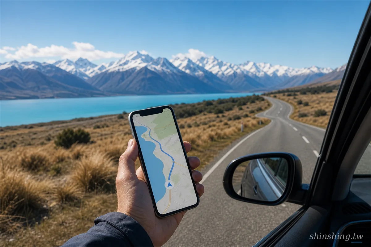 紐西蘭上網——蒂卡波湖畔公路上用手機 Google Maps 導航
