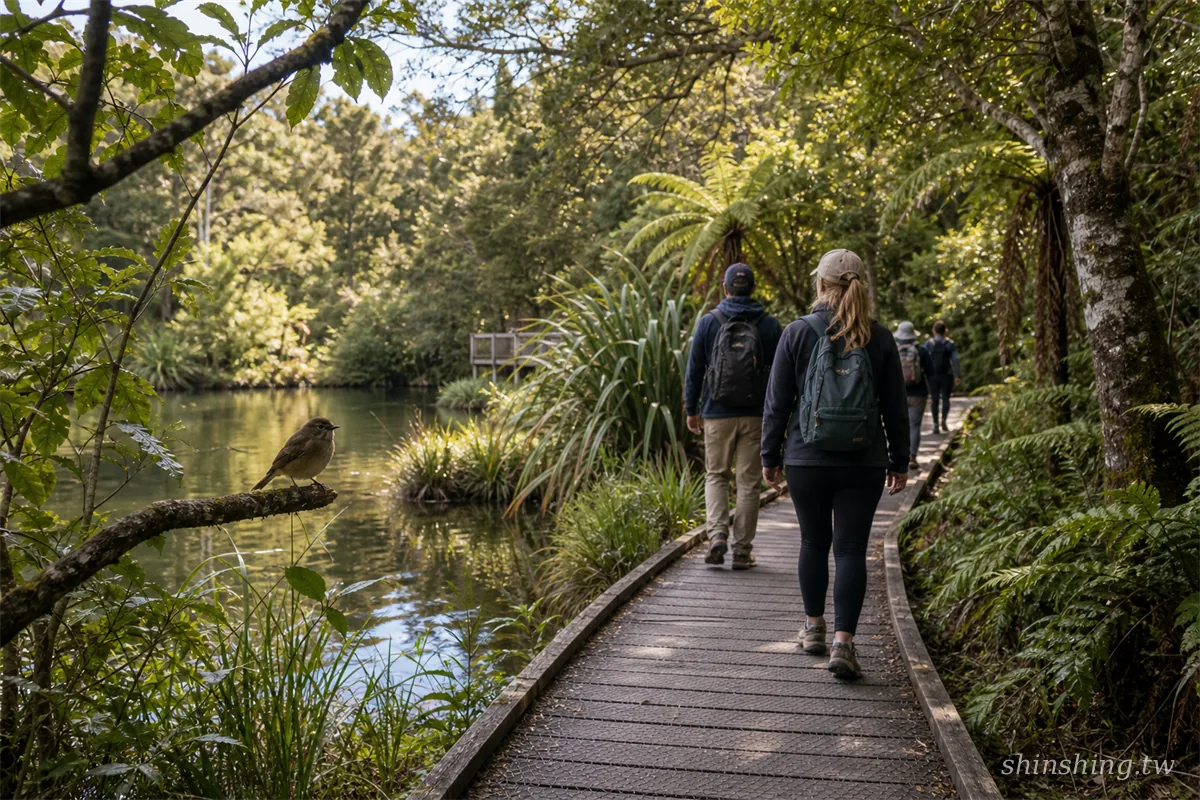 Zealandia 都市生態保護區的森林步道