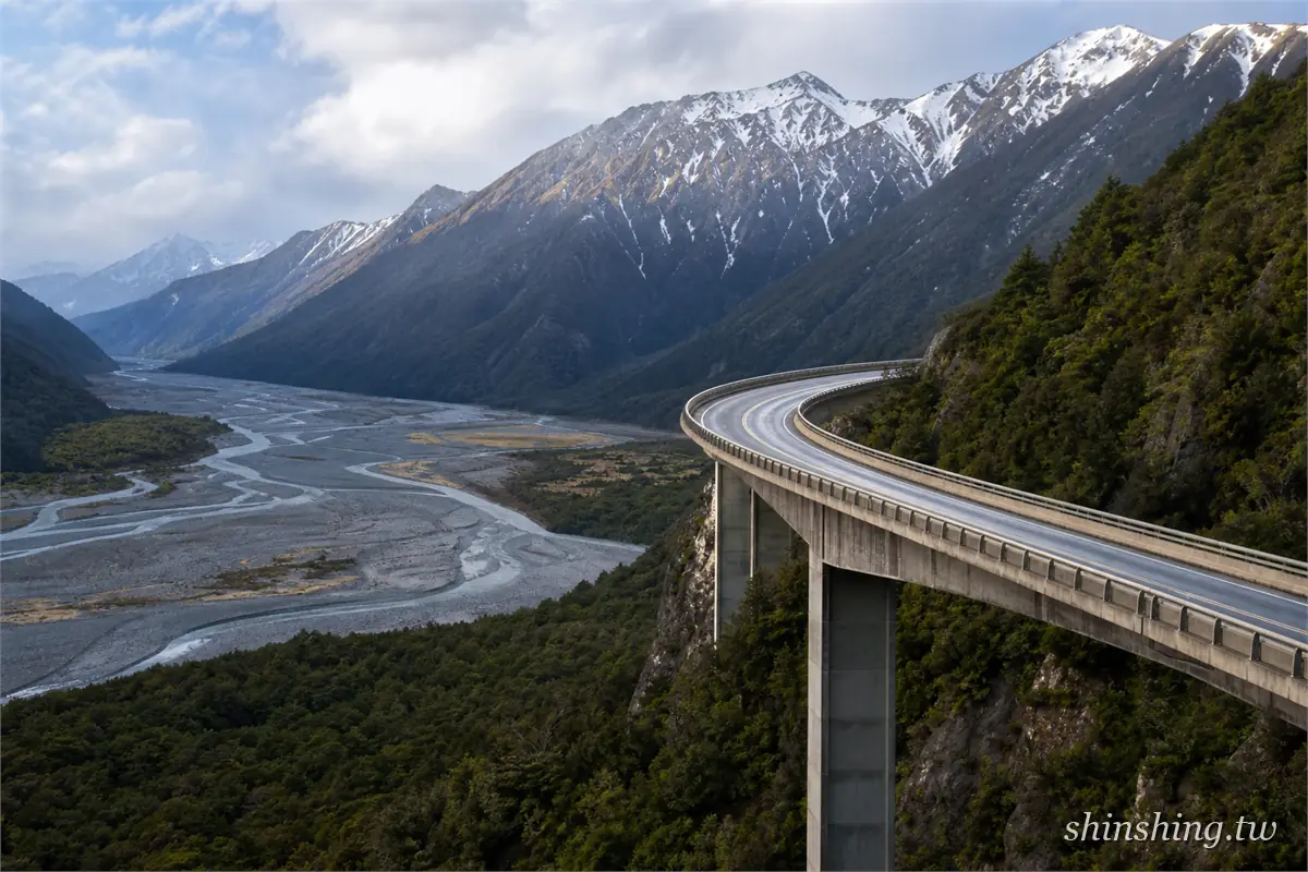 Arthur's Pass SH73 公路蜿蜒穿越南阿爾卑斯山區