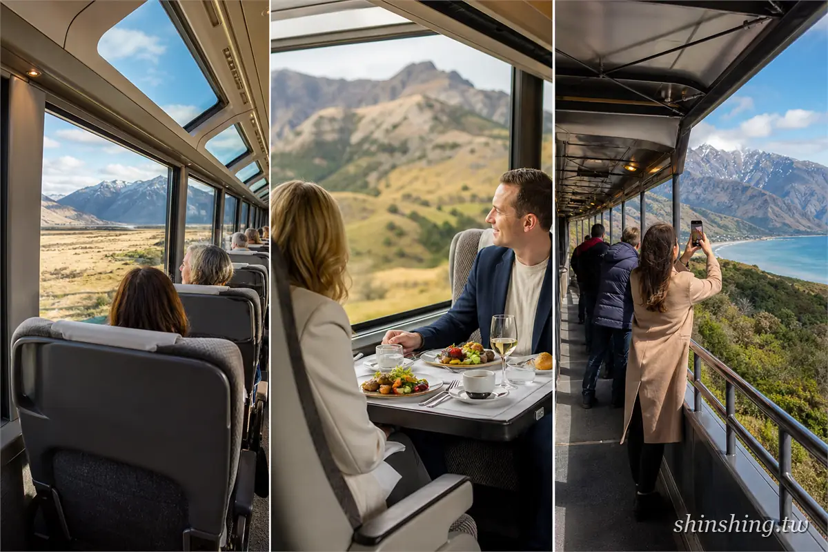 紐西蘭景觀火車 Scenic、Scenic Plus 座位、餐食與開放式觀景車廂